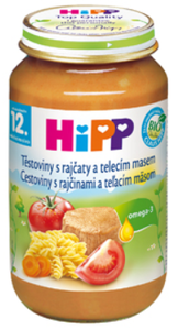HiPP MENU BIO Těstoviny s rajčaty a telecím masem 6x220g