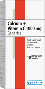 Calcium + Vitamin C 1000 mg Generica eff. tbl. 10