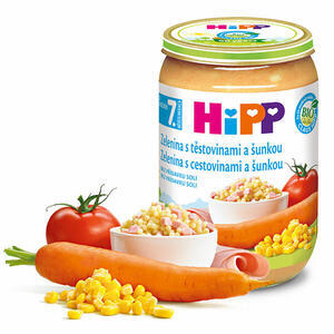 HiPP JUNIOR BIO Zelenina s těstovinami a šunkou 6x220g