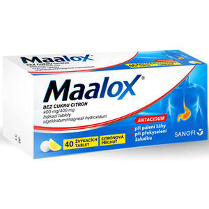Maalox bez cukru Citron por.tbl.mnd.40